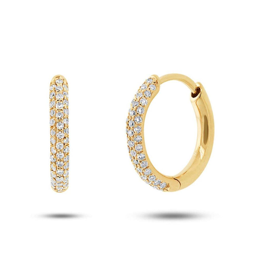 0.29 Ctw 14k Yellow Gold Diamond Huggie Earring