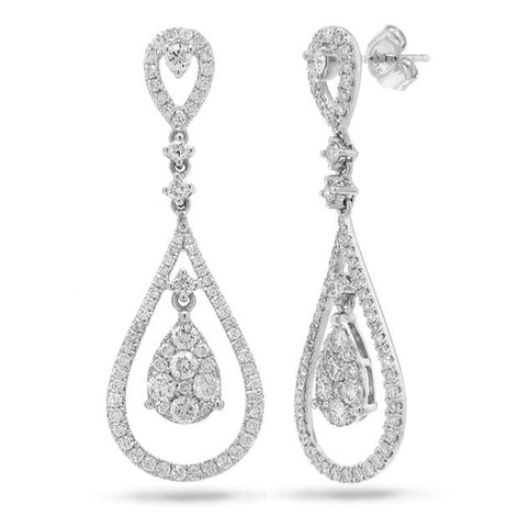 1.79 Ctw 14k White Gold Diamond Earring