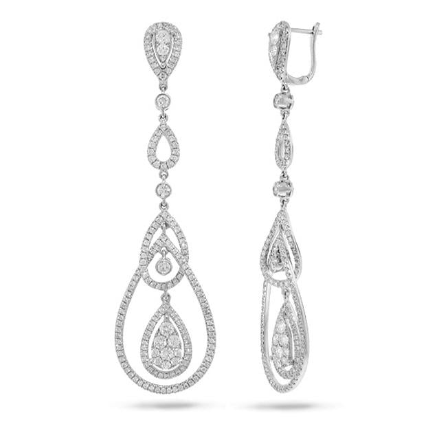 2.78 Ctw 14k White Gold Diamond Earring