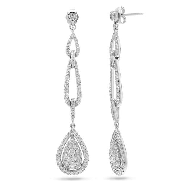 1.82 Ctw 14k White Gold Diamond Earring