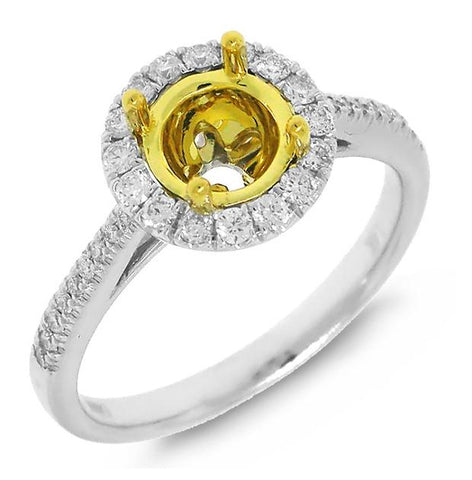 0.30 Ctw 14k Two-tone Gold Diamond Semi-mount Ring