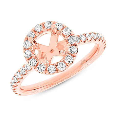 0.64 Ctw 14k Rose Gold Diamond Semi-mount Ring