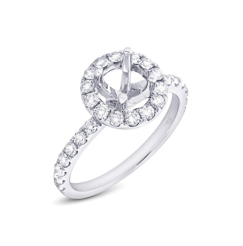 0.71 Ctw 14k White Gold Diamond Semi-mount Ring