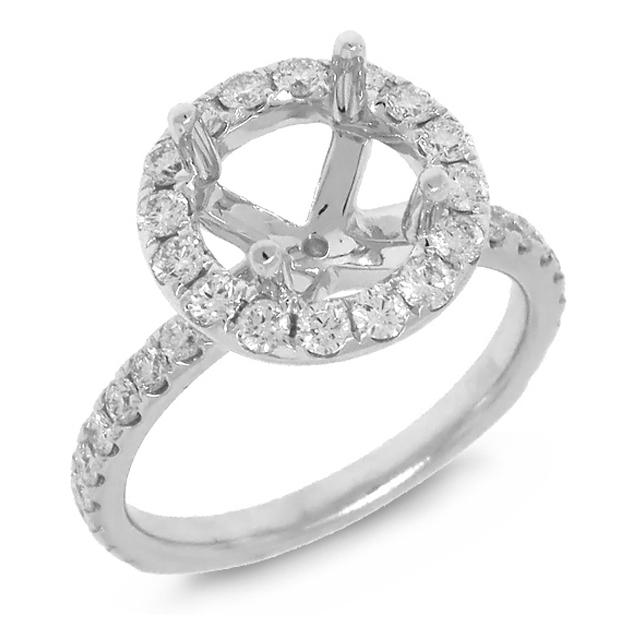 0.86 Ctw 14k White Gold Diamond Semi-mount Ring