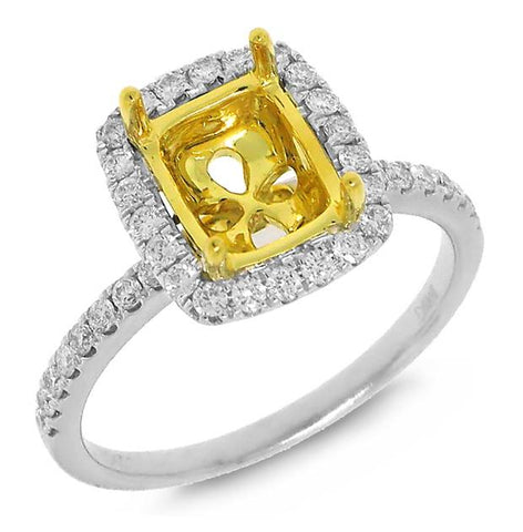 0.37 Ctw 14k Two-tone Gold Diamond Semi-mount Ring