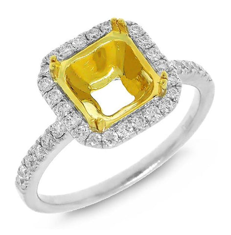 0.37 Ctw 14k Two-tone Gold Diamond Semi-mount Ring