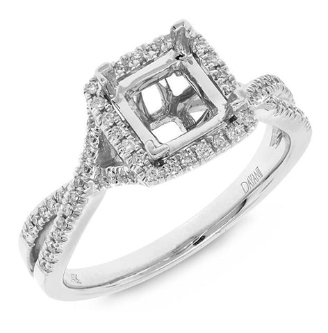 0.19 Ctw 14k White Gold Diamond Semi-mount Ring