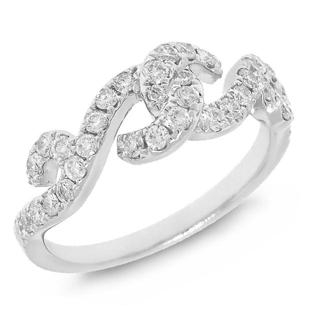 0.62 Ctw 14k White Gold Diamond Womens Ring