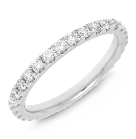 0.53 Ctw 14k White Gold Diamond Eternity Band Size 5.5