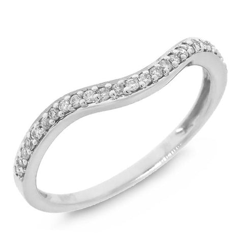 0.15 Ctw 14k White Gold Diamond Womens Shadow Band
