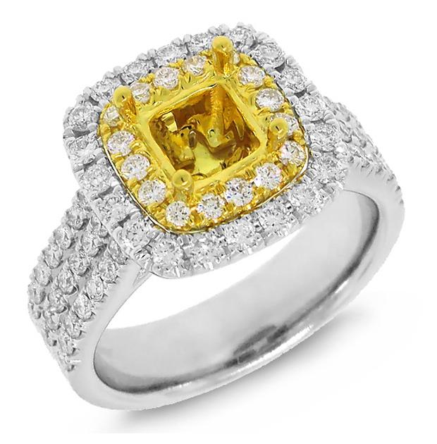 1.00 Ctw 18k Two-tone Gold Diamond Semi-mount Ring