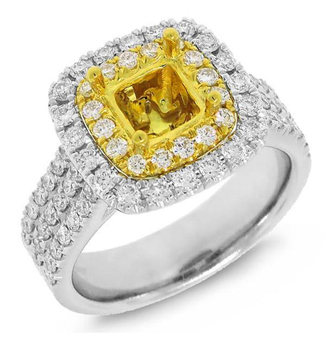 1.00 Ctw 18k Two-tone Gold Diamond Semi-mount Ring