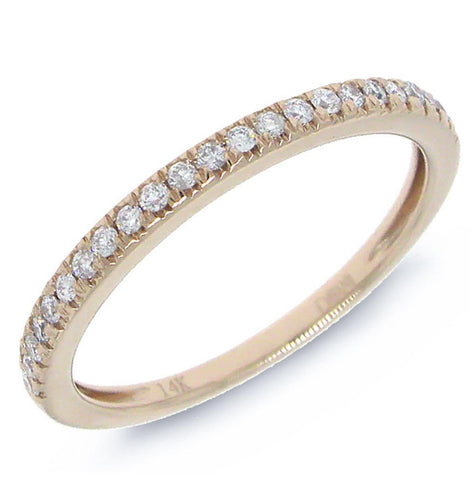 0.19 Ctw 14k Rose Gold Diamond Womens Band Size 3