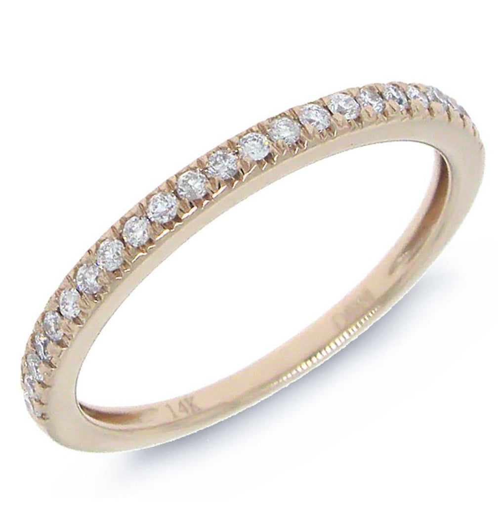 0.19 Ctw 14k Rose Gold Diamond Womens Band Size 6.5