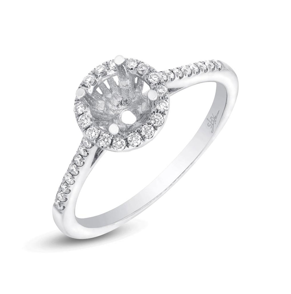 0.20 Ctw 18k White Gold Diamond Semi-mount Ring