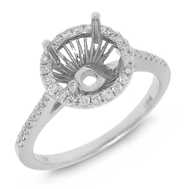 0.23 Ctw 18k White Gold Diamond Semi-mount Ring