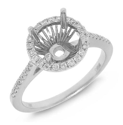 0.23 Ctw 18k White Gold Diamond Semi-mount Ring