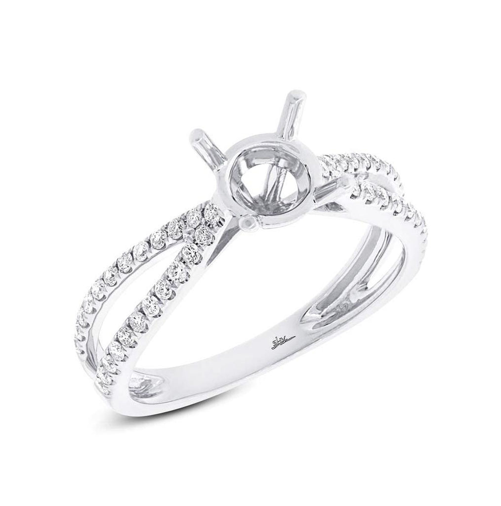 0.33 Ctw 18k White Gold Diamond Semi-mount Ring