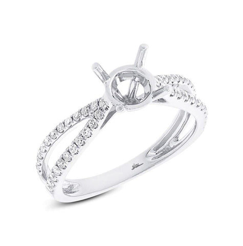 0.33 Ctw 18k White Gold Diamond Semi-mount Ring