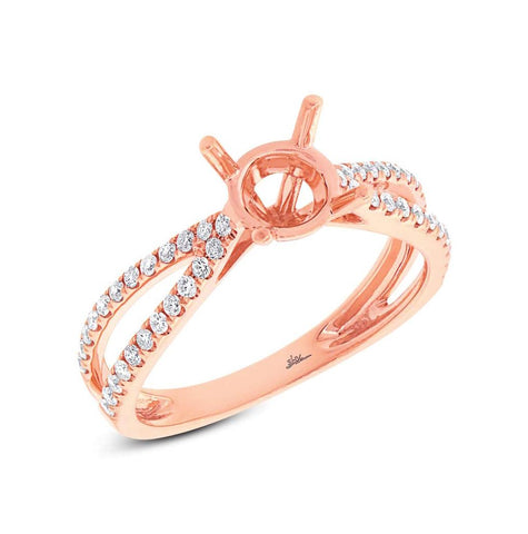 0.33 Ctw 18k Rose Gold Diamond Semi-mount Ring