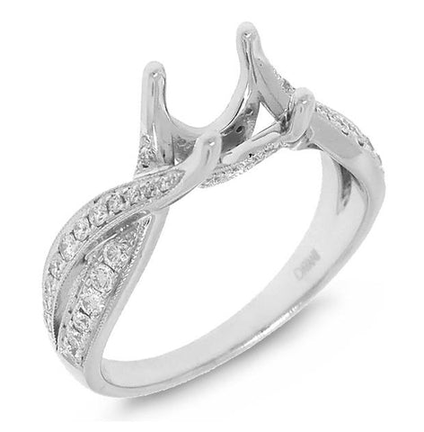 0.35 Ctw 18k White Gold Diamond Semi-mount Ring
