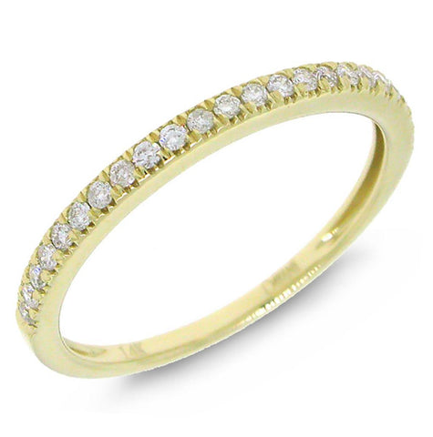 0.19 Ctw 14k Yellow Gold Diamond Womens Band Size 8