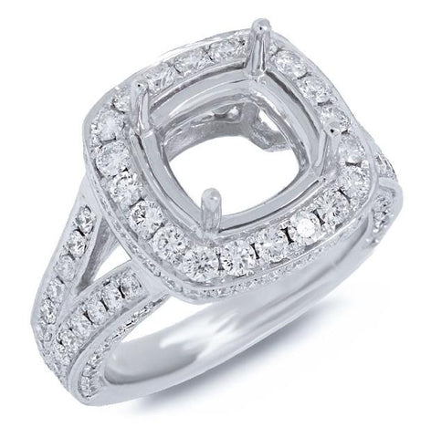 1.59 Ctw 14k White Gold Diamond Semi-mount Ring