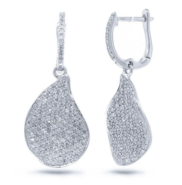 0.83 Ctw 14k White Gold Diamond Pave Earring