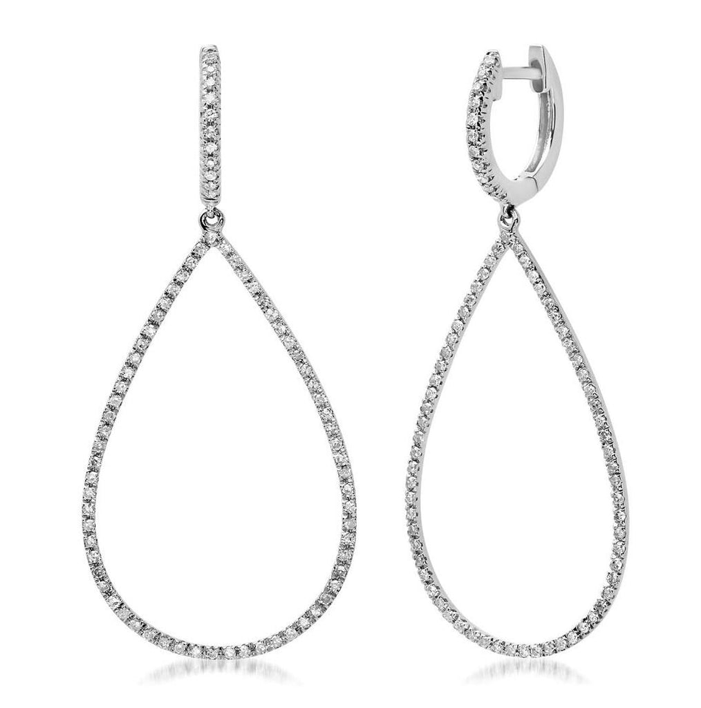 0.52 Ctw 14k White Gold Diamond Earring