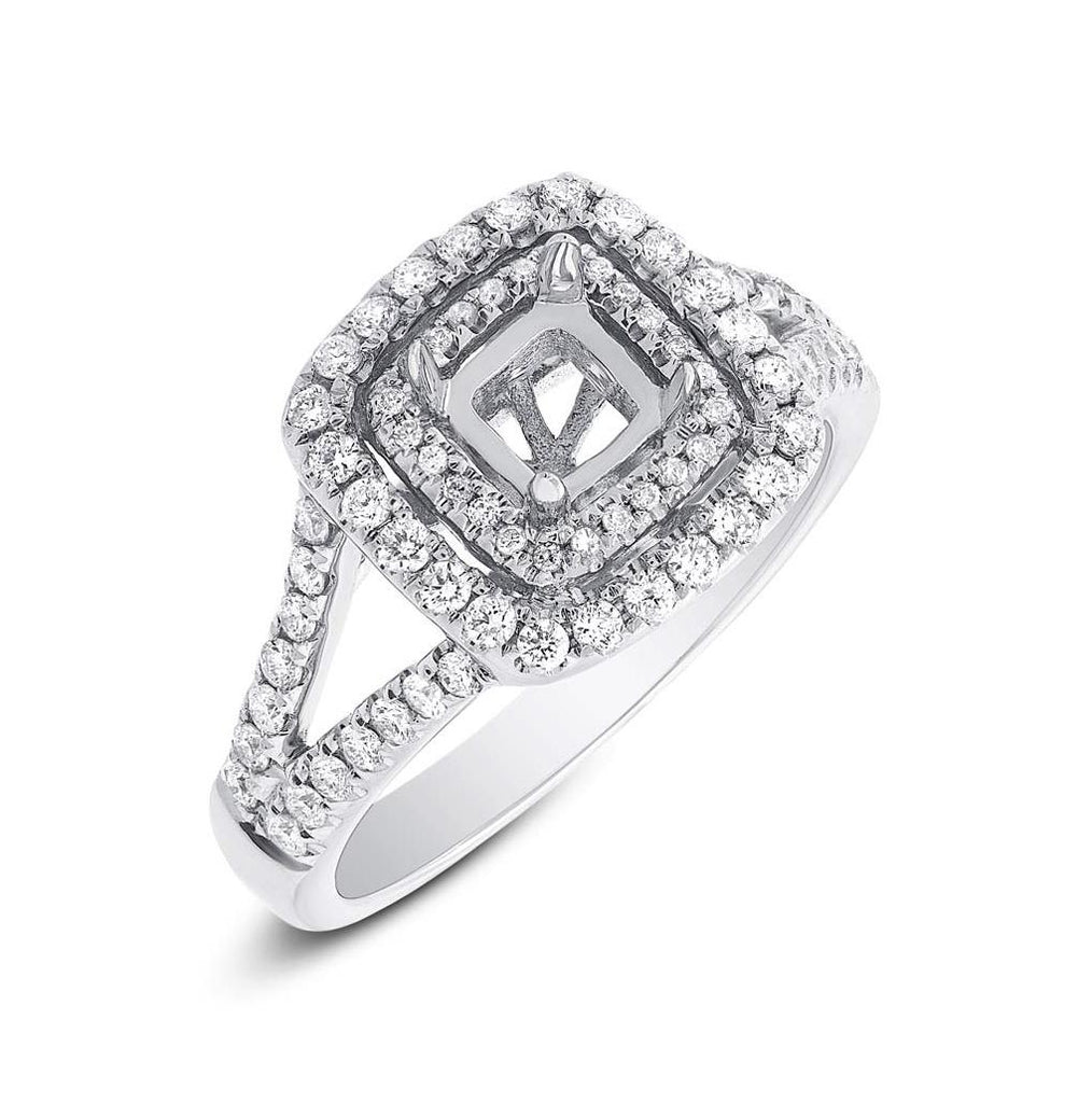 0.57 Ctw 14k White Gold Diamond Semi-mount Ring