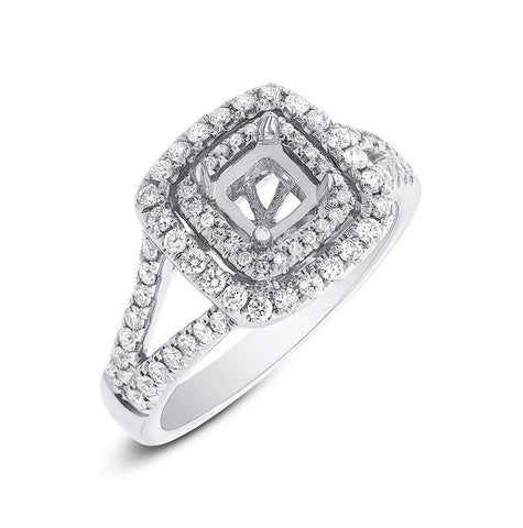 0.57 Ctw 14k White Gold Diamond Semi-mount Ring