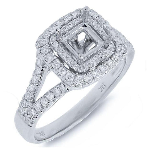 0.57 Ctw 14k White Gold Diamond Semi-mount Ring