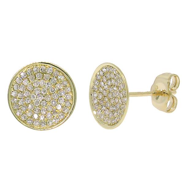 0.31 Ctw 14k Yellow Gold Diamond Pave Stud Earring