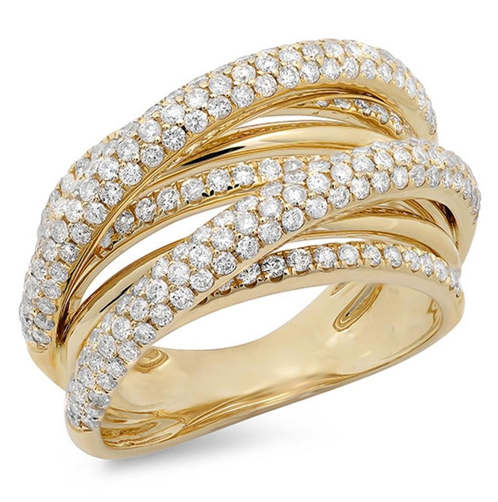 1.75 Ctw 14k Yellow Gold Diamond Bridge Ring Size 6