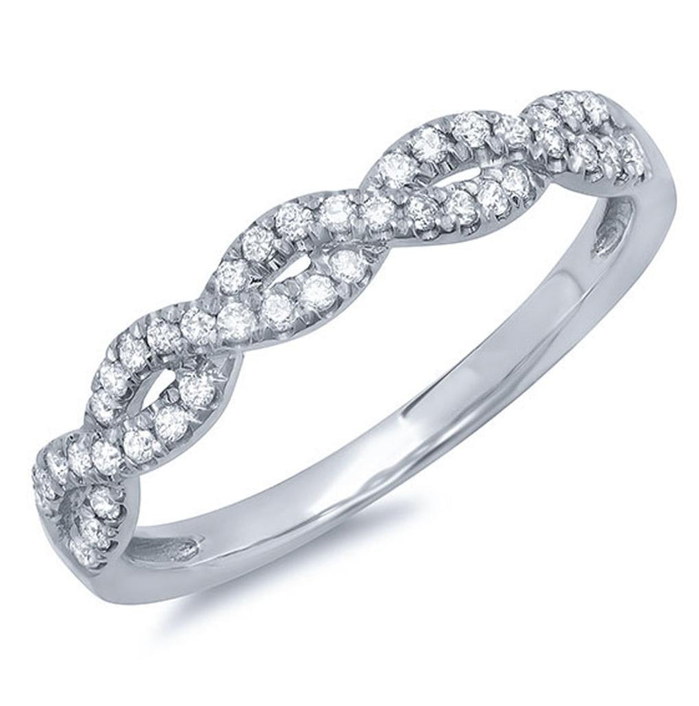 0.22 Ctw 14k White Gold Diamond Womens Ring Size 5.5