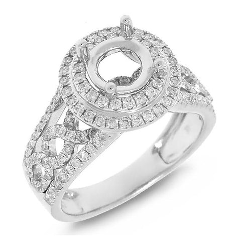0.75 Ctw 14k White Gold Diamond Semi-mount Ring