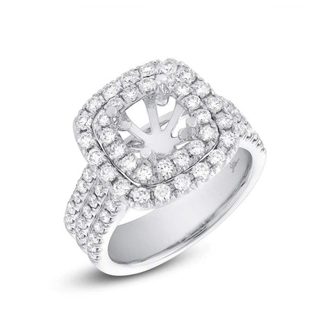 1.00 Ctw 18k White Gold Diamond Semi-mount Ring Size 3