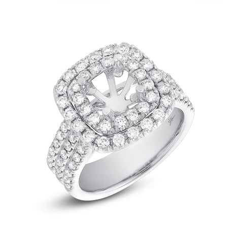 1.00 Ctw 18k White Gold Diamond Semi-mount Ring