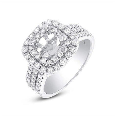 1.00 Ctw 14k White Gold Diamond Semi-mount Ring