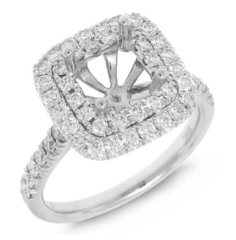 0.82 Ctw 18k White Gold Diamond Semi-mount Ring