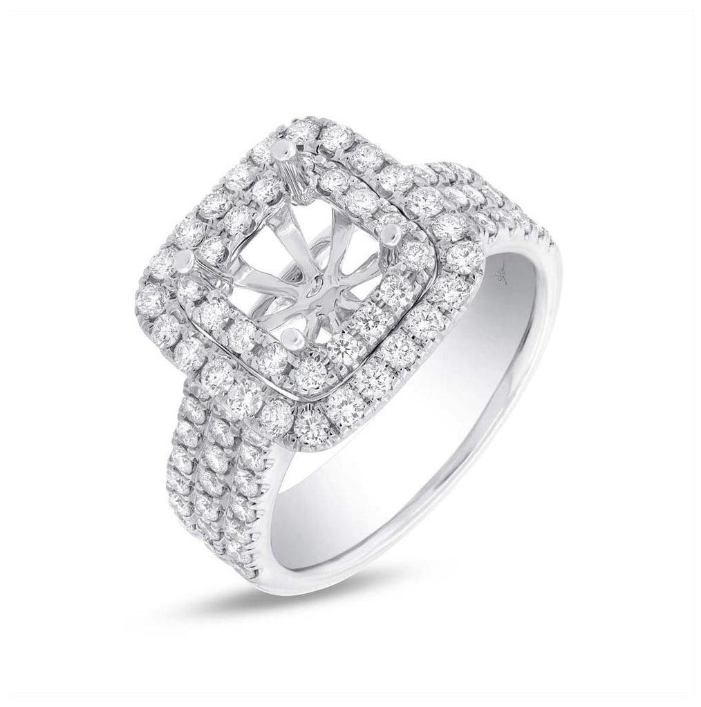 1.08 Ctw 14k White Gold Diamond Semi-mount Ring