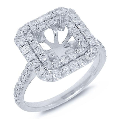 0.66 Ctw 18k White Gold Diamond Semi-mount Ring