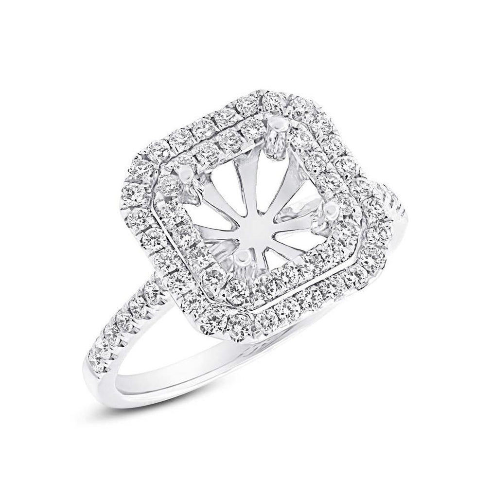 0.66 Ctw 14k White Gold Diamond Semi-mount Ring