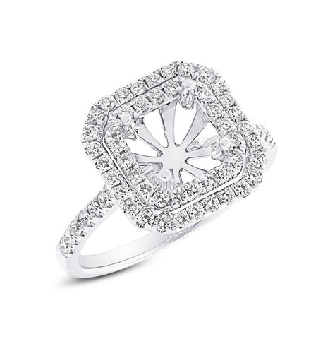 0.66 Ctw 14k White Gold Diamond Semi-mount Ring