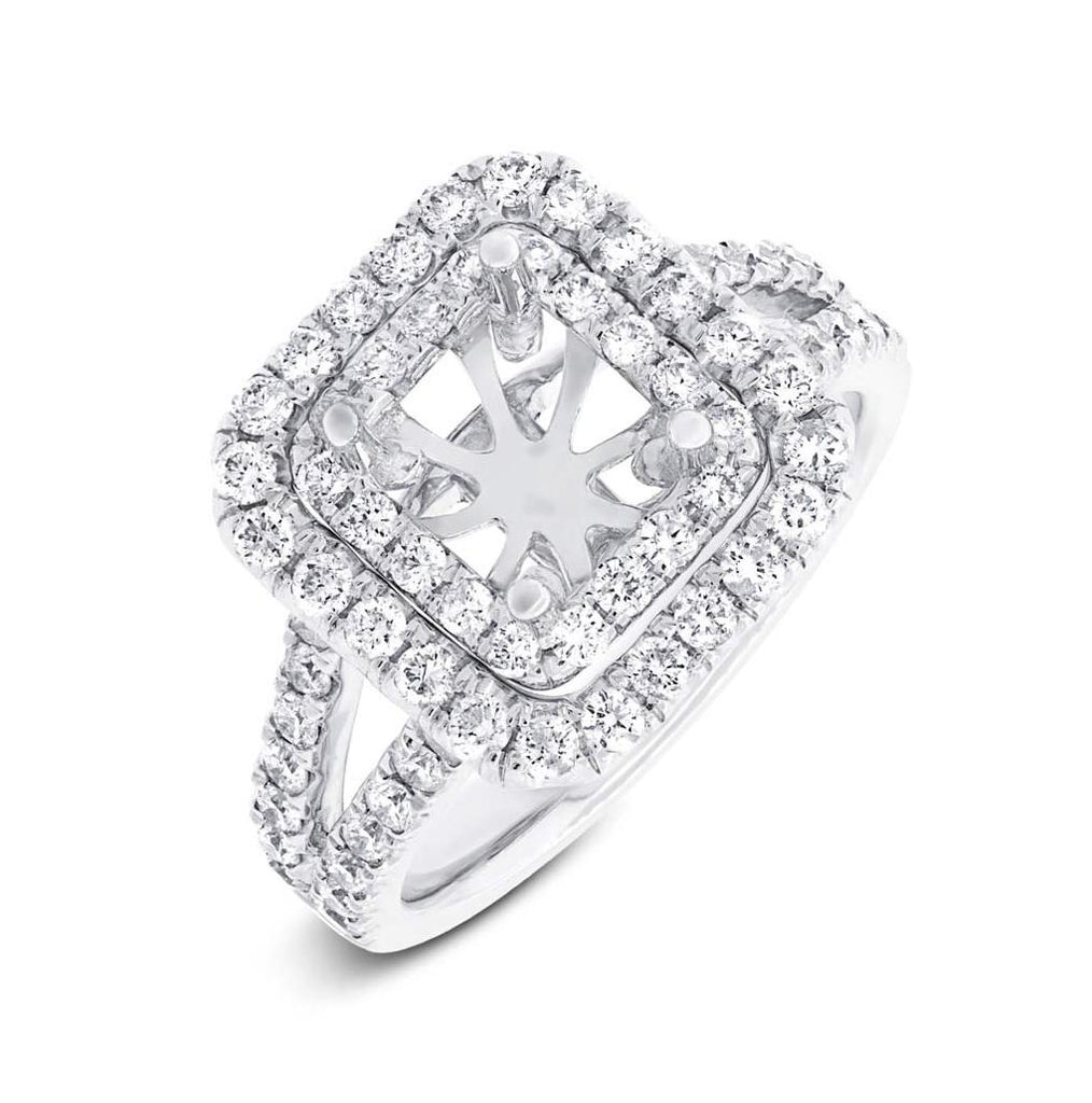 1.01 Ctw 18k White Gold Diamond Semi-mount Ring