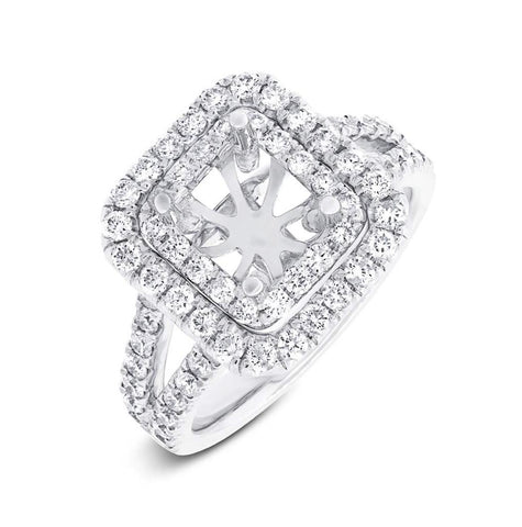 1.01 Ctw 14k White Gold Diamond Semi-mount Ring