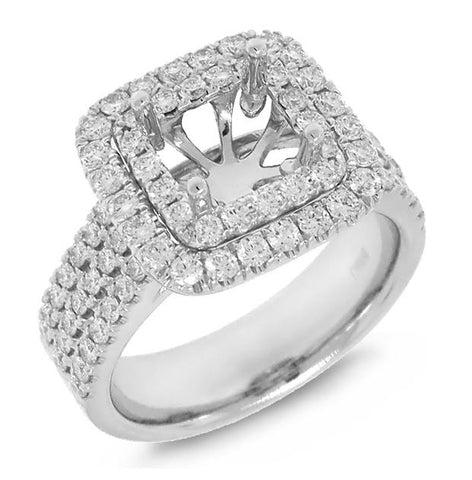 1.08 Ctw 18k White Gold Diamond Semi-mount Ring