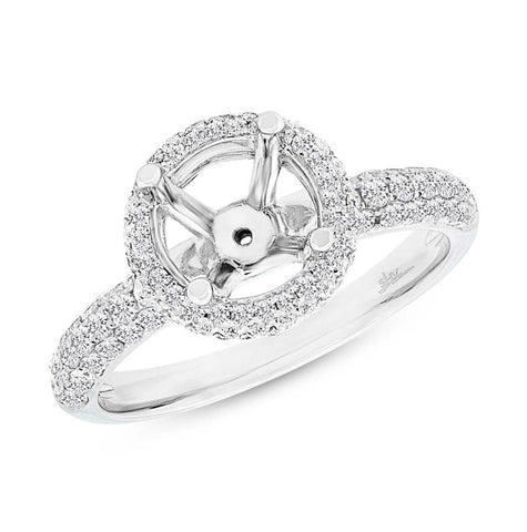 0.74 Ctw 14k White Gold Diamond Semi-mount Ring