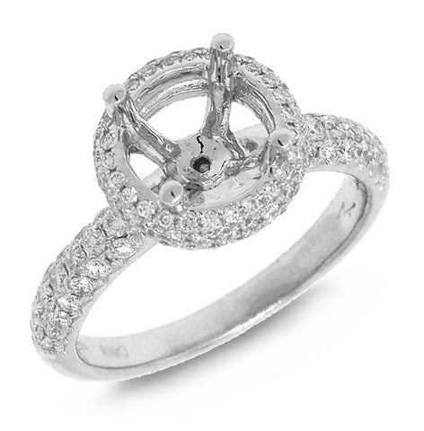 0.74 Ctw 18k White Gold Diamond Semi-mount Ring