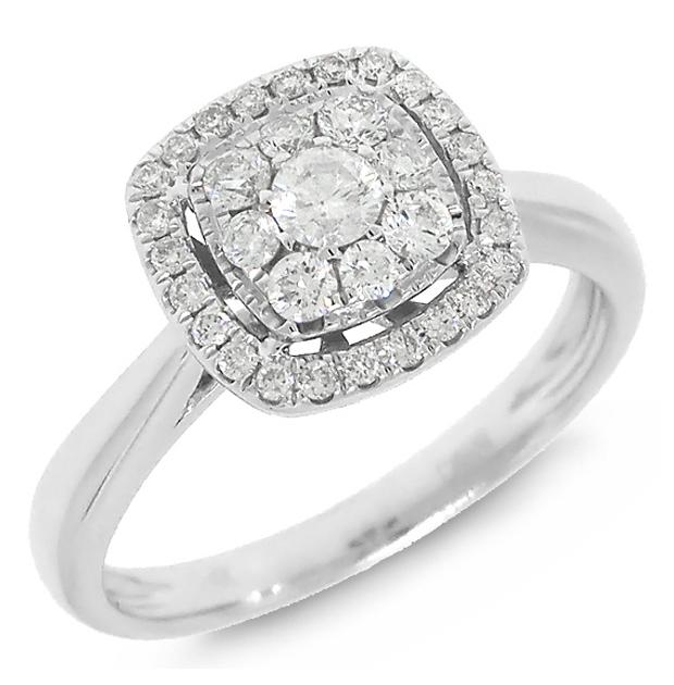 0.46 Ctw 14k White Gold Diamond Womens Ring